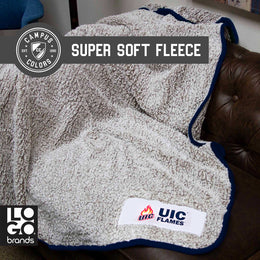 UIC Flames Frosty Fleece 60 X 50 Blanket - Navy