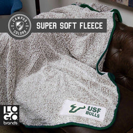 USF Bulls Frosty Fleece 60 X 50 Blanket - Green
