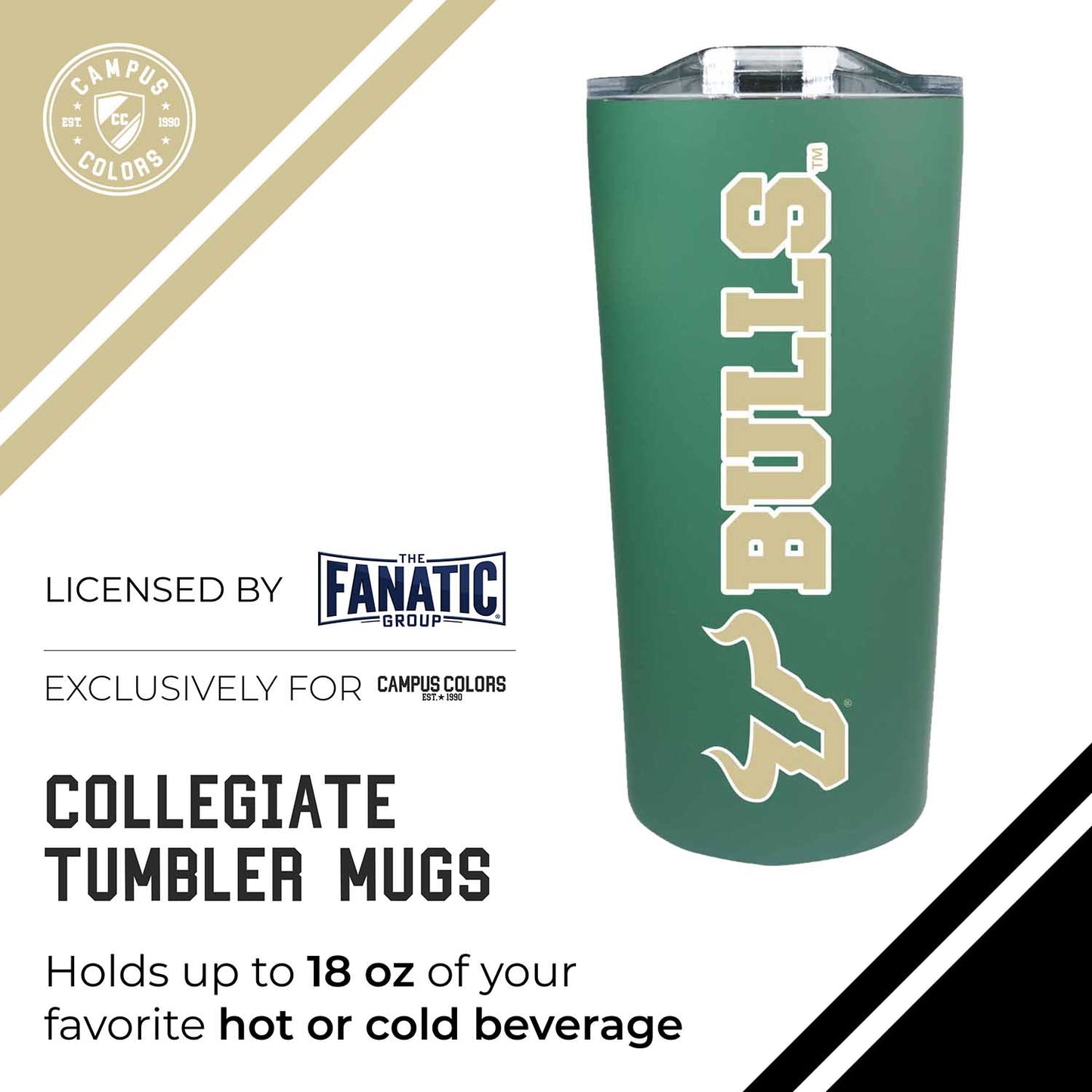 USF Bulls NCAA Stainless Steel Tumbler perfect for Gameday - Green