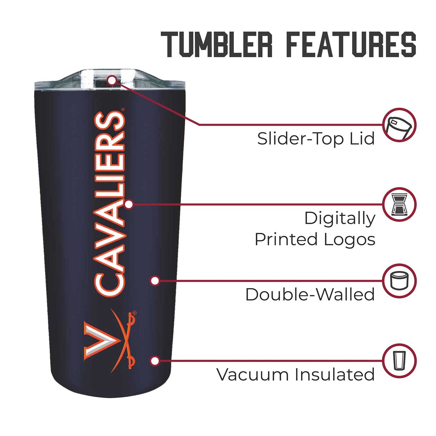 Virginia Cavaliers NCAA Stainless Steel Tumbler perfect for Gameday - Navy