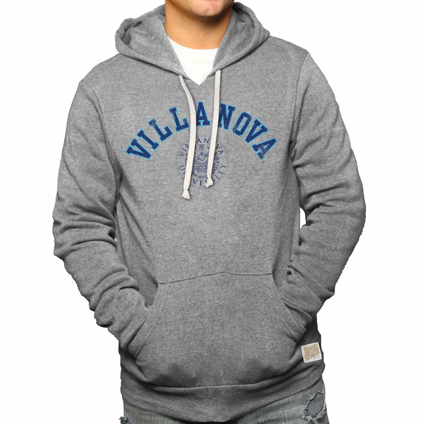 Villanova Wildcats College Gray University Seal Hooded Sweatshirt - Gray