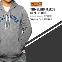 Villanova Wildcats College Gray University Seal Hooded Sweatshirt - Gray