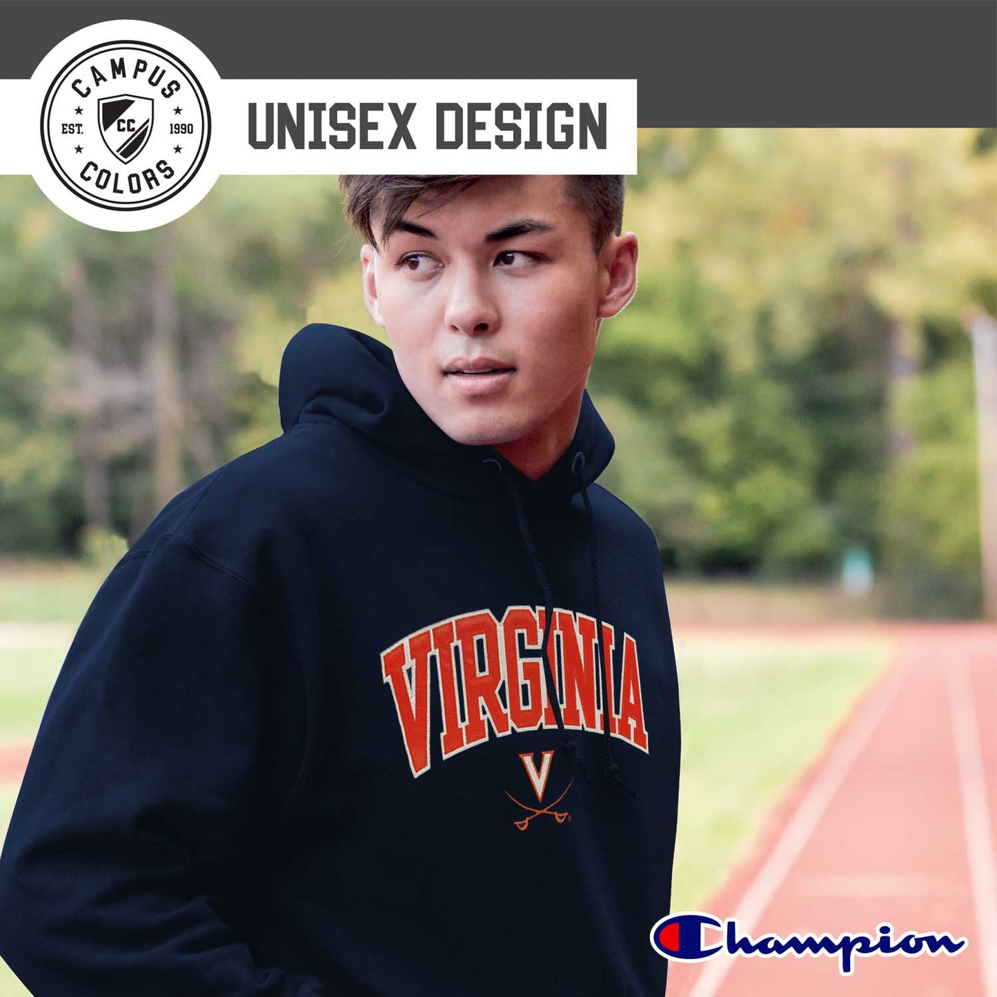 Virginia Cavaliers Champion Adult Tackle Twill Hooded Sweatshirt - Navy