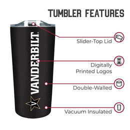 Vanderbilt Commodores NCAA Stainless Steel Tumbler perfect for Gameday - Black
