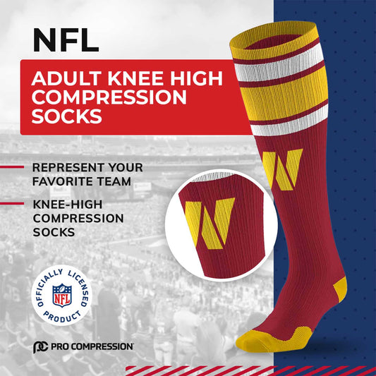 Washington Commanders NFL Adult Compression Socks - Maroon