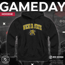 Wichita State Shockers Adult Arch & Logo Soft Style Gameday Hooded Sweatshirt - Black