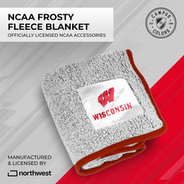 Wisconsin Badgers NCAA Silk Sherpa College Throw Blanket - Red
