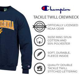 West Virginia Mountaineers Adult Tackle Twill Crewneck - Navy