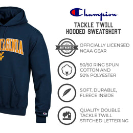 West Virginia Mountaineers Champion Adult Tackle Twill Hooded Sweatshirt - Navy