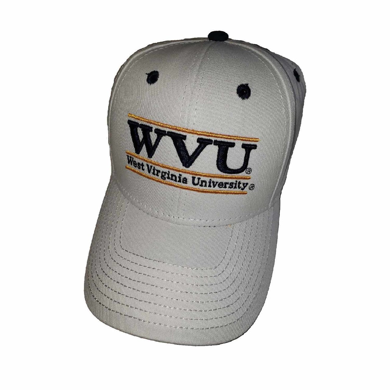 West Virginia Mountaineers  Adult Game Bar Adjustable Hat - White