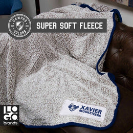 Xavier Musketeers Frosty Fleece 60 X 50 Blanket - Navy