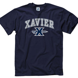Xavier Musketeers Xavier MuskeT-Shirtrs Adult Arch and Logo T-Shirt - Navy